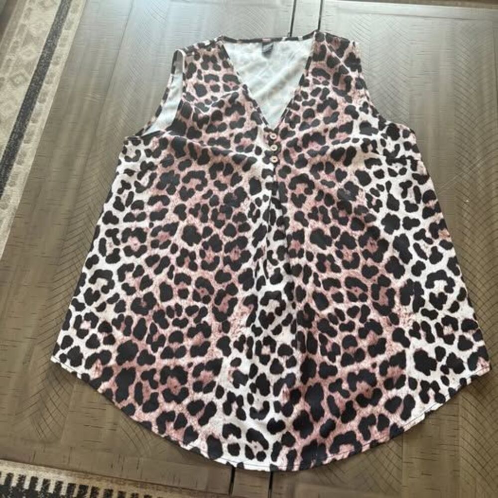 Shein Silky Printed Tank Top Ladies Size Large EUC